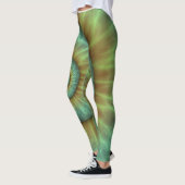 abstrakte grüne Spiralkonstruktion Leggings (Links)