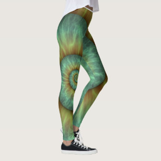 abstrakte grüne Spiralkonstruktion Leggings