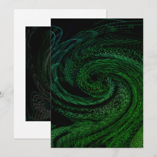 Abstrakte grüne Stationierung Einladung (Vorne/Hinten)