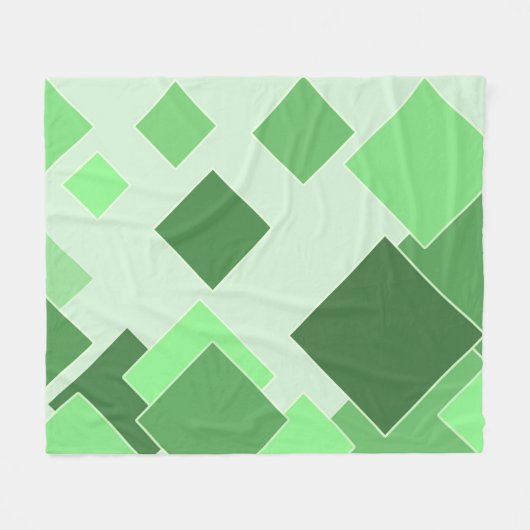 Abstrakte grüne Töne - Quadratmuster Fleecedecke (Vorderseite (Horizontal))