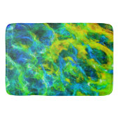 Abstrakte grüne und blaue Flammen Badematte (Vorderseite)