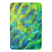 Abstrakte grüne und blaue Flammen Badematte (Vorderseite Vertikal)