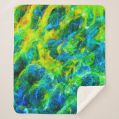 Abstrakte grüne und blaue Flammen Sherpadecke (Vorderseite)