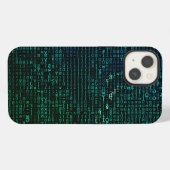 Abstrakte grüne und blaue Matrix Digital iPhone Hülle (Rückseite (Horizontal))