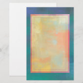 Abstrakte grüne und Lila Ruhe Briefpapier (Vorne/Hinten)