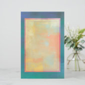 Abstrakte grüne und Lila Ruhe Briefpapier (Stehend Vorderseite)