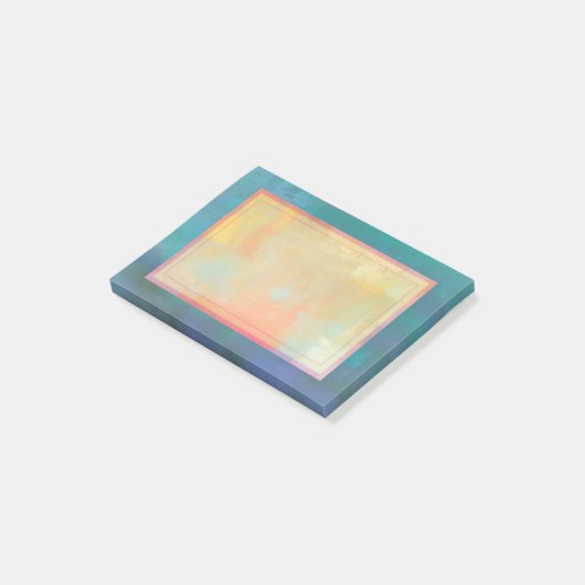 Abstrakte grüne und Lila Ruhe Post-it Klebezettel (angewinkelt)