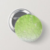 Abstrakte grüne und weiße Herzen Button (Vorne & Hinten)
