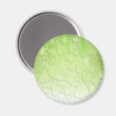 Abstrakte grüne und weiße Herzen Magnet (Vorderseite/Rückseite)