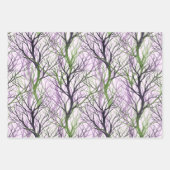 Abstrakte grüne violette Zweige Geschenkpapier Set (Vorderseite 3)