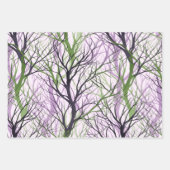 Abstrakte grüne violette Zweige Geschenkpapier Set (Vorderseite 2)