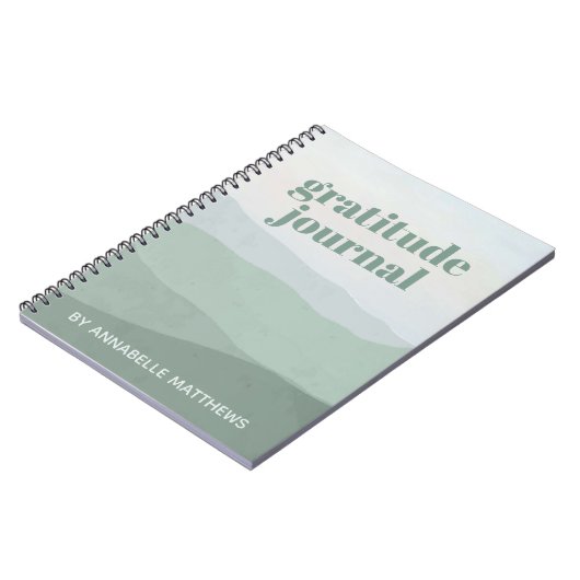 Abstrakte grüne Wasserfarbe Dankbarkeit Notizblock (Linke Seite)