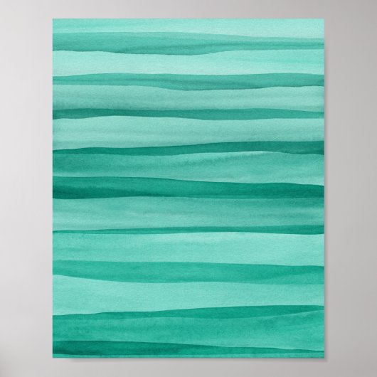 Abstrakte Grüne Wasserfarben Poster (Vorne)