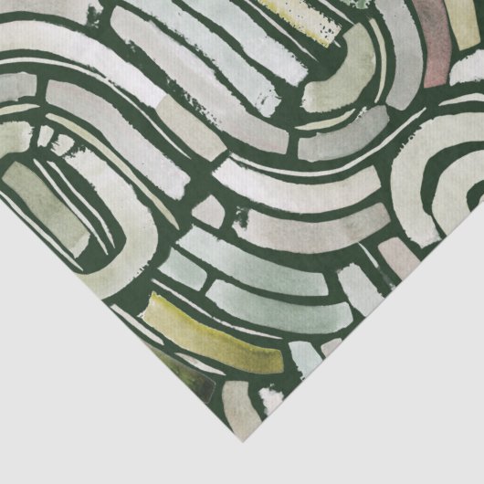 Abstrakte grüne Wasserfarbenpfade Papier (Detail)