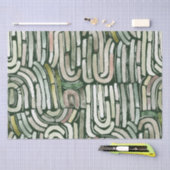 Abstrakte grüne Wasserfarbenpfade Papier (Handwerk)