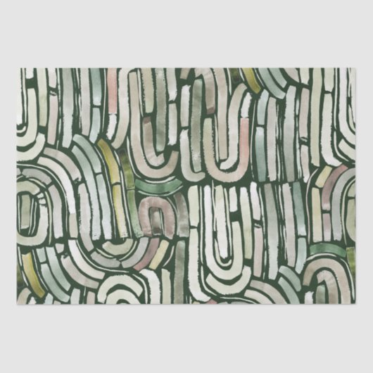 Abstrakte grüne Wasserfarbenpfade Papier (Vorderseite)