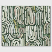 Abstrakte grüne Wasserfarbenpfade Papier Geschenkpapier (Flach)