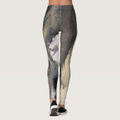 Abstrakte grüne Watercolor-Farbe Leggings (Rückseite)