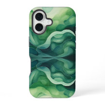 Abstrakte Grüne Waves Apple iPhone 16 Stummschaltu