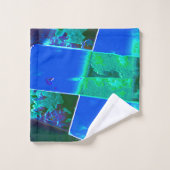Abstrakte grüne Weideflächen und blauer Himmel, ei Badhandtuch Set (Waschlappen)