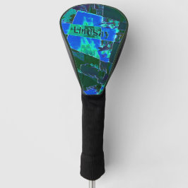 Abstrakte grüne Weideflächen und blauer Himmel, ei Golf Headcover