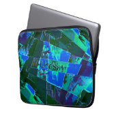 Abstrakte grüne Weideflächen und blauer Himmel, ei Laptopschutzhülle (Vorderseite Links)