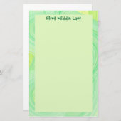Abstrakte grüne Wirbelsäule Personalisiert Briefpapier (Vorne/Hinten)
