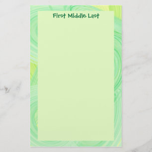 Abstrakte grüne Wirbelsäule Personalisiert Briefpapier