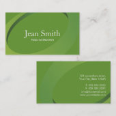 Abstrakte grüne Yogalehrer Geschäfts-Karte Visitenkarte (Vorne/Hinten)