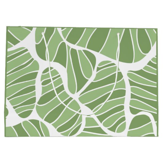 Abstrakte Grünform Geschenktasche Große Geschenktüte (Rückseite)