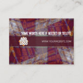 Abstrakte Grunge BiG Business Card Visitenkarte (Rückseite)