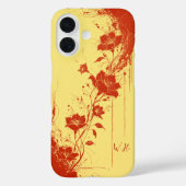 Abstrakte Grunge Blume Orangelbe Monogramm Case-Mate iPhone Hülle (Rückseite)