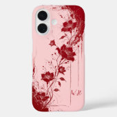Abstrakte Grunge Blume Rosa Monogramm Case-Mate iPhone Hülle (Rückseite)
