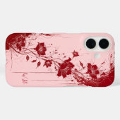Abstrakte Grunge Blume Rosa Monogramm Case-Mate iPhone Hülle (Rückseite (Horizontal))
