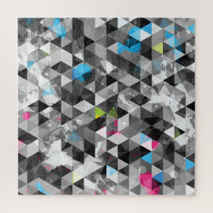Abstrakte Grunge Dreiecke: nahtloses Muster. Puzzle