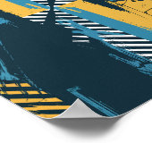 Abstrakte Grunge Geometric Artwork Poster (Ecke)