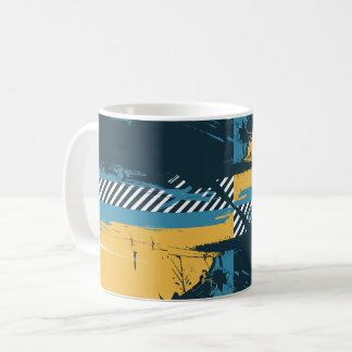 Abstrakte Grunge-Geometrie-Kunst Kaffeetasse