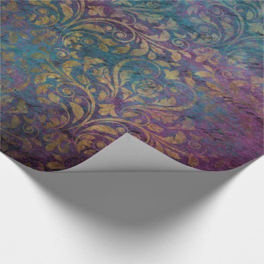 Abstrakte Grunge-Goldtexte Geschenkpapier (Ecke)