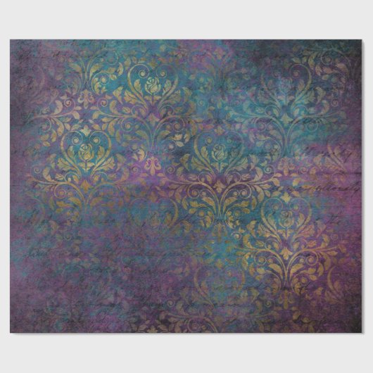 Abstrakte Grunge-Goldtexte Geschenkpapier (Flach)