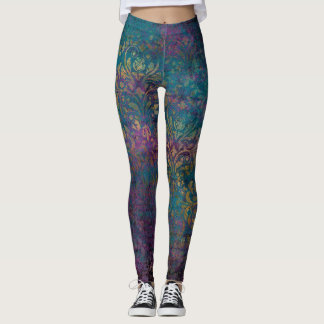 Abstrakte Grunge-Goldtexte Leggings