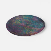 Abstrakte Grunge-Goldtexte Pappteller (Schrägansicht)