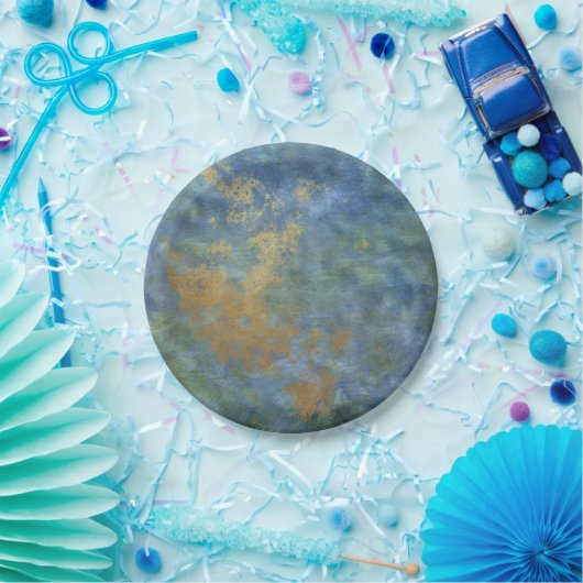 Abstrakte Grunge-Goldtexte Pappteller (Party)