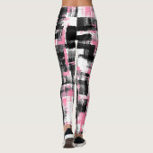 Abstrakte Grunge rosa weiß und schwarz Leggings (Rückseite)