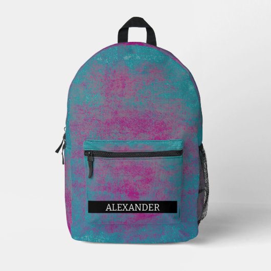 Abstrakte Grunge-Textur mit individuellem Namen Bedruckter Rucksack (Vorderseite)