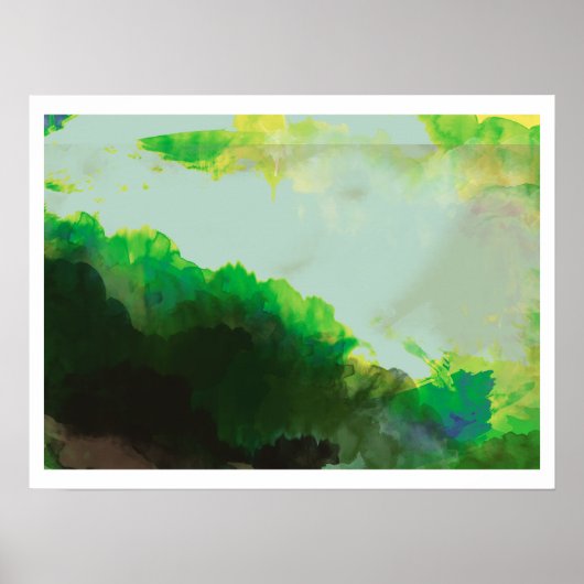 Abstrakte Grüngebirge Poster (Vorne)