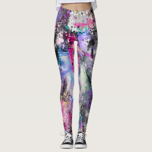 Abstrakte, grungelige Farbe Leggings