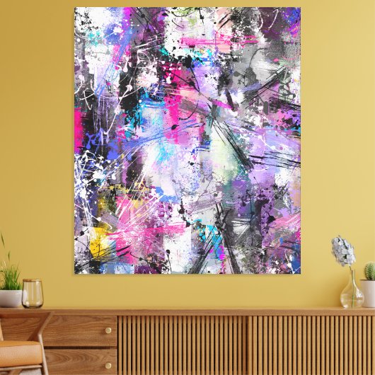 Abstrakte, grungelige Farbe Leinwanddruck (Insitu (Wohnzimmer))