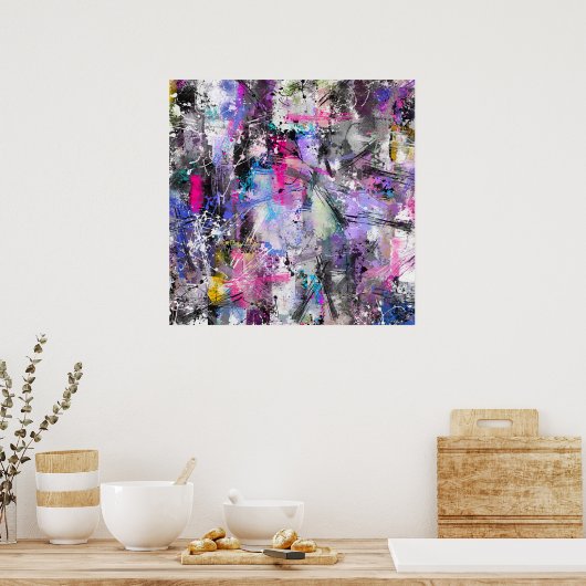 Abstrakte, grungelige Farbe Poster (Küche)