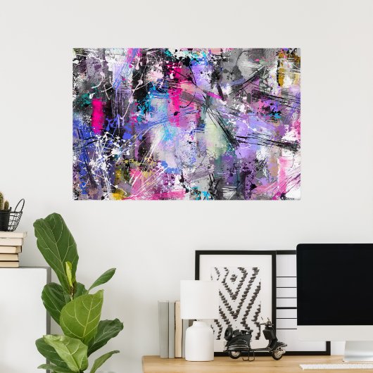 Abstrakte, grungelige Farbe Poster (Heimbüro)