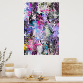 Abstrakte, grungelige Farbe Poster (Küche)